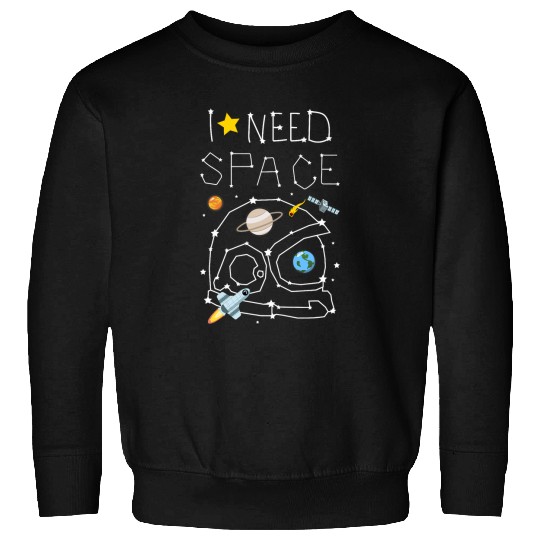I Need Space Astronaut Helmet Funny Science Teachers Sweatshirts
