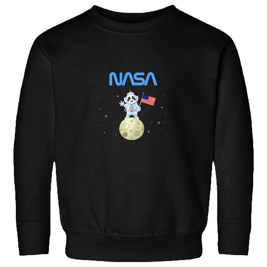 Astronaut Job Kids NASA Astronaut panda bear US Flag Worm Sweatshirts