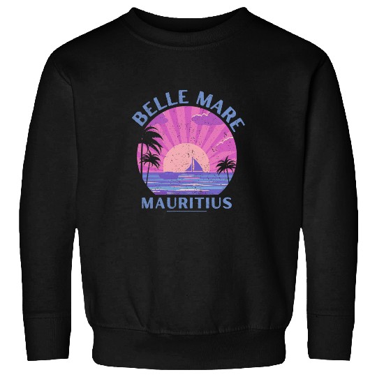 Belle Mare Mauritius Palm Sunset Vacation Sailing Sweatshirts