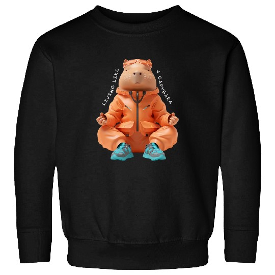 capybaras Pet Meditation Urban Zen Yoga Exercise Sweatshirts