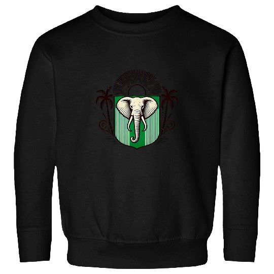 Elephant Pet Ivory Coast Ivorian Elephant Flag Wear 2 Sweatshirts