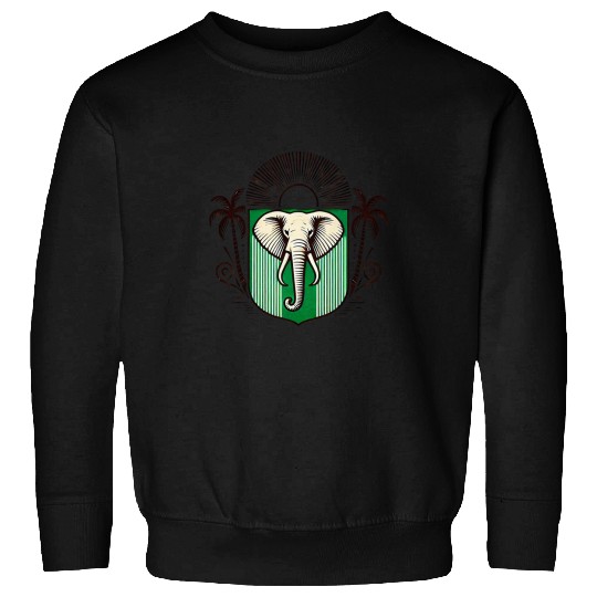 Elephant Pet Ivory Coast Ivorian Elephant Flag Wear 2 Sweatshirts