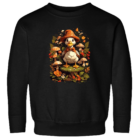 Duck Pet Cottagecore Aesthetic Duck Fairycore Floral Mushroom Fungi Sweatshirts