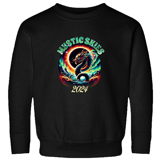 Dragon Pet Mystic Skies Northern Lights Eclipse Dragon Sweatshirts