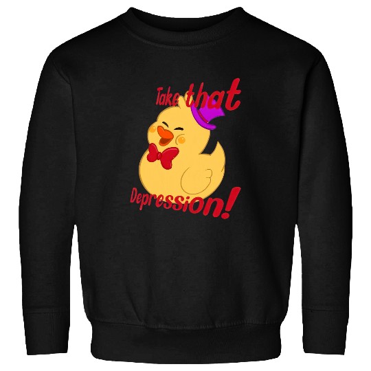 Duck Pet Take That Depression Duck Lucifer Duck Retro Vintage Sweatshirts