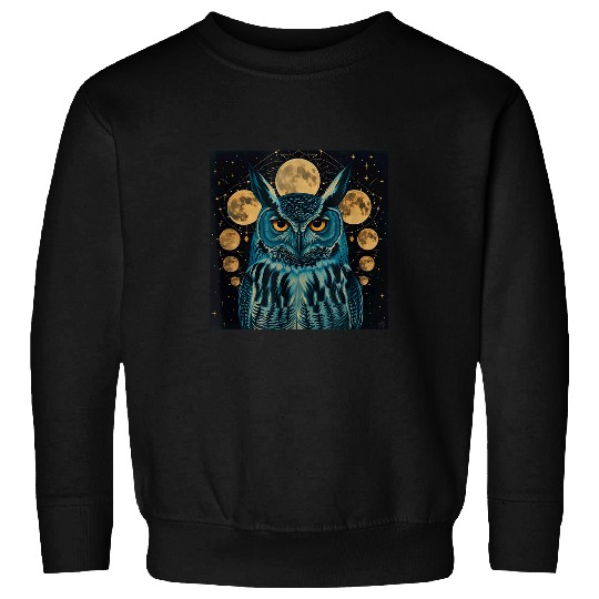 Owl Pet Moon Phases Witchy Owl Pastel Goth 5 Sweatshirts