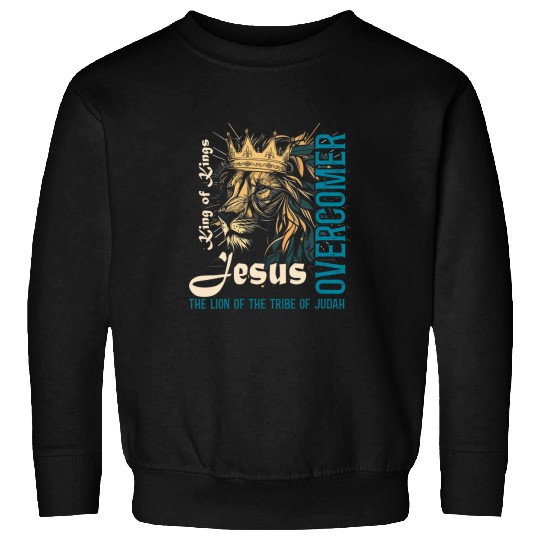 Lion Pet Jesus Is King Lion of Judah Bible Faith Graphic Christian 2 Sweatshirts