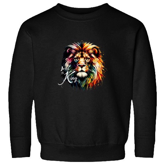 Lion Pet Jesus Is King Christian Lion Bible Scripture Jesus Lion Sweatshirts