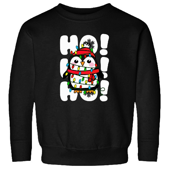 Penguin Pet Ho Ho Ho Christmas Lights Cute Penguin Sweatshirts