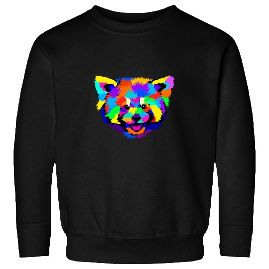 Panda Pet Pop Art Red Panda Animal Face Lesser Panda Red Panda Lover Sweatshirts