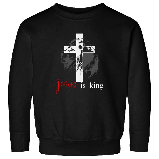 Lion Pet Jesus is King Cross Lion Jesus Jesus is King Sweatshirts