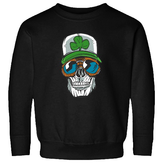 Lucky Skull Luck Skull with Trucker Cap Shamrock Sweatshirts