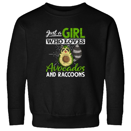 Raccoon Pet Trash Panda Just A Girl Who Loves Avocados And Raccoons Sweatshirts
