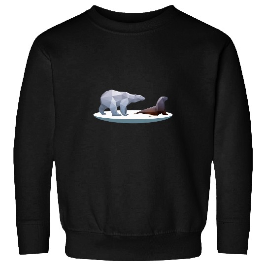 Bear Pet Low Poly Polar Bear Walrus Arctic Sweatshirts