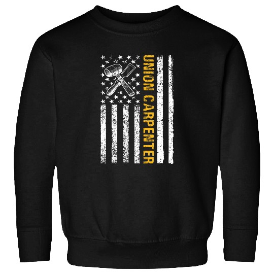 American Flag Patriotic Union Carpenter Labor Day Carpentry Sweatshirts