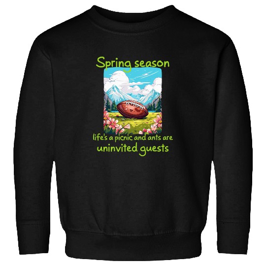 Funny Springtime picnic with ants and American football Sweatshirts