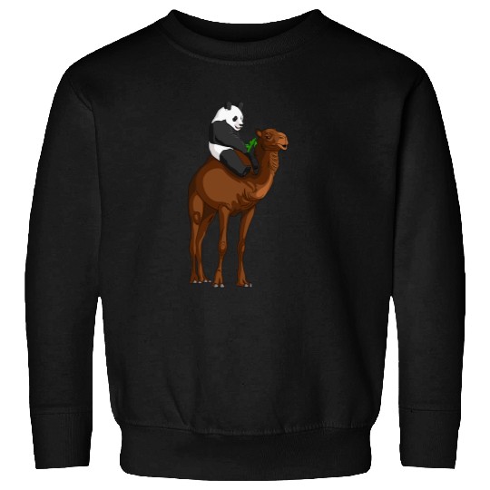 Panda Pet Hump Day Panda Riding a Camel Sweatshirts