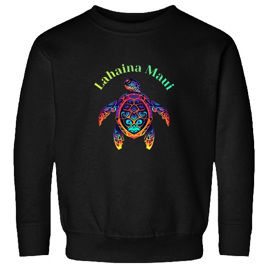 Turtle Pet Colorful Lahaina Maui Hawaii Vacation Turtle Sweatshirts