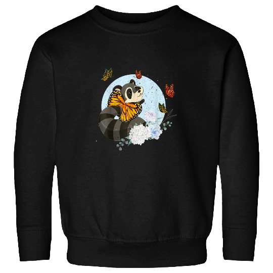 Raccoon Pet Trash Panda Animal Lover Magical Butterfly Flowers Raccoon Sweatshirts