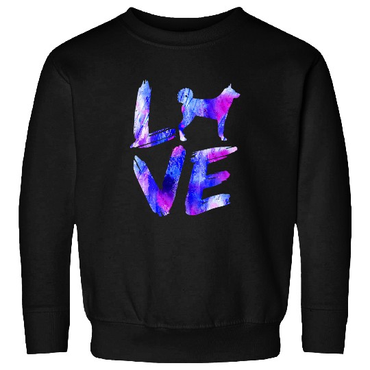 Bear Pet Love Karelian Bear Watercolor Blue Dog Mom Dad Sweatshirts