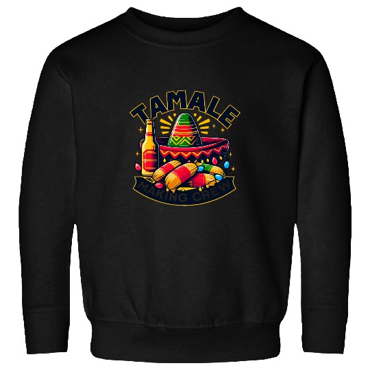 Beer Fun Christmas Mexican Holiday Beer Sombrero Tamale Making Crew Sweatshirts