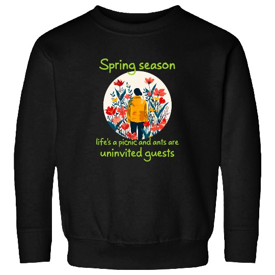 Funny Springtime picnic with ants for blooming season Sweatshirts
