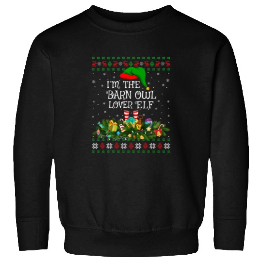 Owl Pet Matching Family Ugly I m The Barn Owl Lover Elf Christmas Sweatshirts