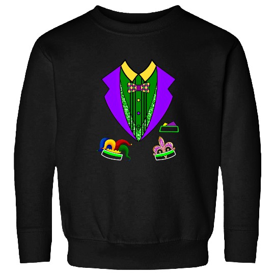 Funny Tuxedo Mardi Gras Suit Vest Party Festival Boys Girls Sweatshirts