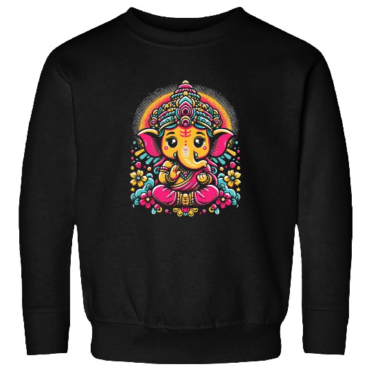 Elephant Pet Kid Ganesh Symbol Yoga Hindu Elephant God Ganesha Puja 1 Sweatshirts