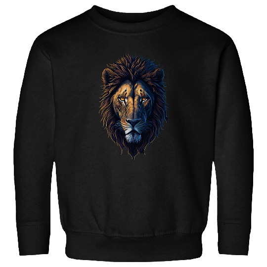 Lion Pet head art face for lovers of lions King African Animal Sweatshirts