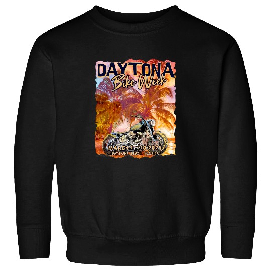 2024 DAYTONA BEACH BIKE WEEK BIKE AND PALMS ART ON FRONT Sweatshirts