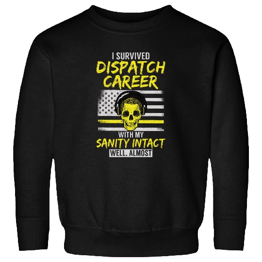 Retired Dispatcher 911 Thin Yellow Line Patriotic Sweatshirts