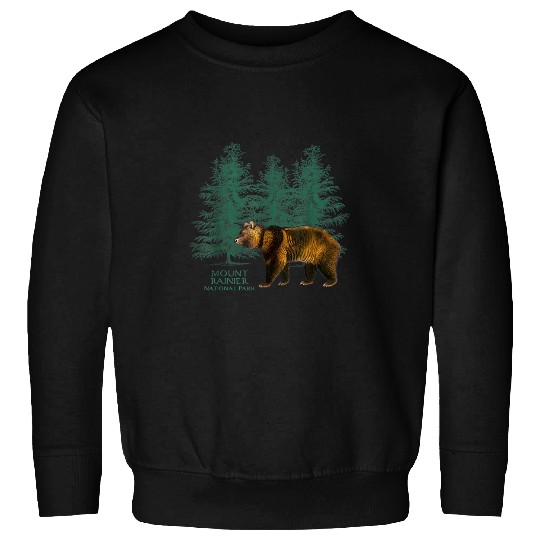 Bear Pet Mount Rainier National Park Washington Bear Trees Souvenir Sweatshirts
