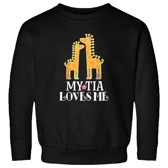 Giraffe Pet Kids My Tia Loves Me Niece Giraffe Sweatshirts