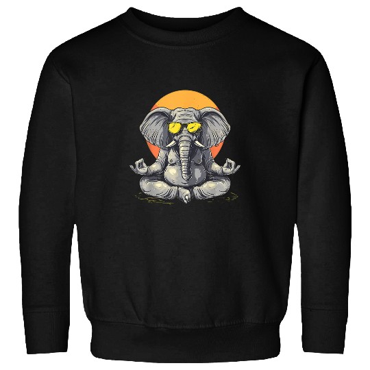 Elephant Pet Funny Meditation Elephant Zen Buddha Spiritual Yoga Hindu Sweatshirts