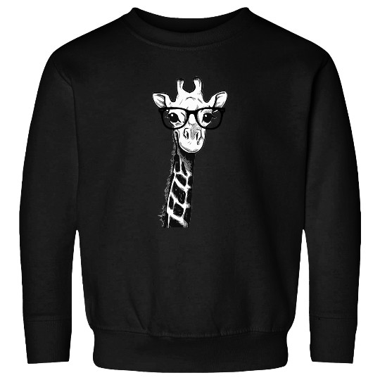 Giraffe Pet with Black Glasses Gift for Zoo Animal Lovers Sweatshirts