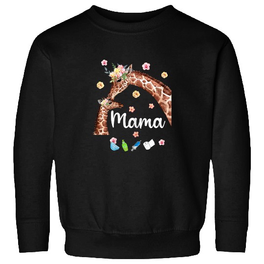 Giraffe Pet women mom mama floral graphic plus size Sweatshirts