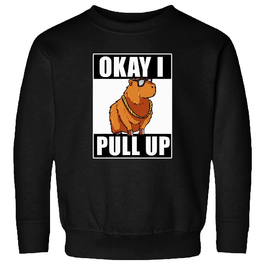 capybaras Pet Ok I Pull Up Funny Cool capybaras With Glasses Dank Meme Sweatshirts