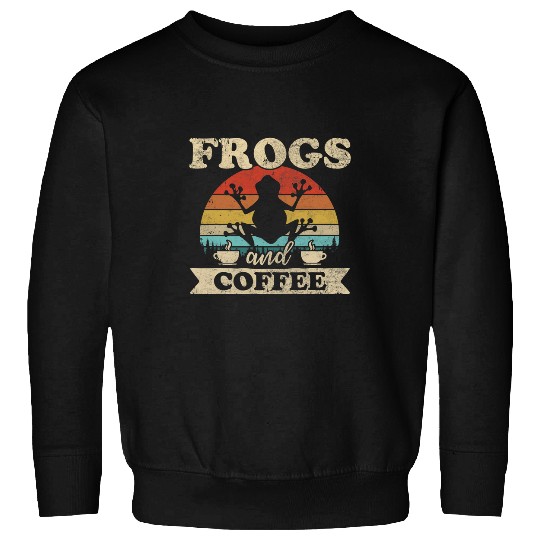 Coffee Fun vintages Frogs Coffee Funny Frog Lovers Sweatshirts