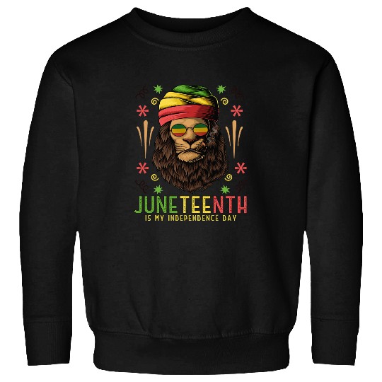 Lion Pet Juneteenth Is My Independence Day Black King Lion Father Day Sweatshirts