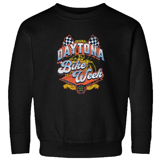 2024 DAYTONA BEACH BIKE WEEK vintages RALLY ART ON FRONT 3 Sweatshirts