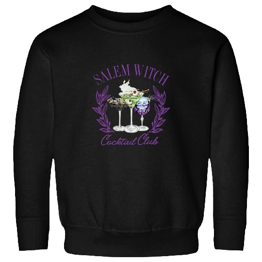 Wines Fun Funny Classic Salem Witch Cocktail Club Spooky Halloween Sweatshirts