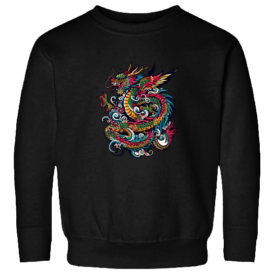 Dragon Pet Japanese Dragon Tattoo Japan Fantasy Asian Art Boys Girls Sweatshirts