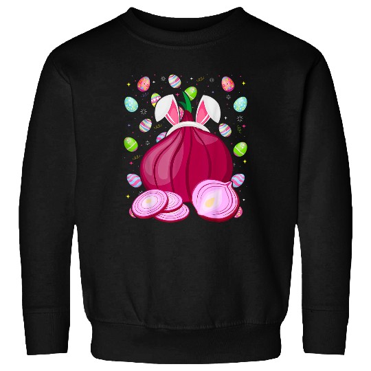 Funny Easter Onion Easter Bunny Ears Easter Eggs Hunting Sweatshirts