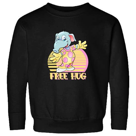 Elephant Pet frees Hug Baby Elephant In Yellow Pajamas Pink Polka Dots Sweatshirts