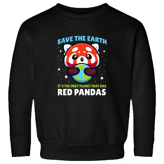 Panda Pet Save Earth Conservation Red Panda Lover Funny Earth Day Kids Sweatshirts