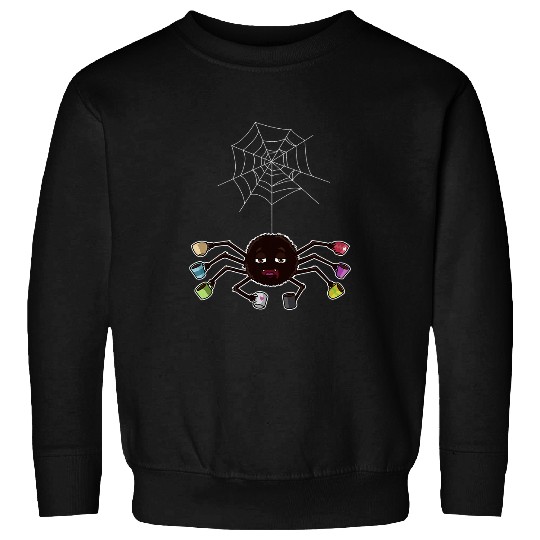 Coffee Fun Spider Coffee Drinker caffeines Addict Cute Spiderweb Sweatshirts