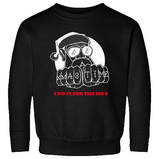 Funny Christmas Santa I Do It For The Hos Tattoo xmass Gifts Sweatshirts