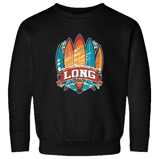 FIVE vintages SURFBOARDS Long Beach MS Sweatshirts