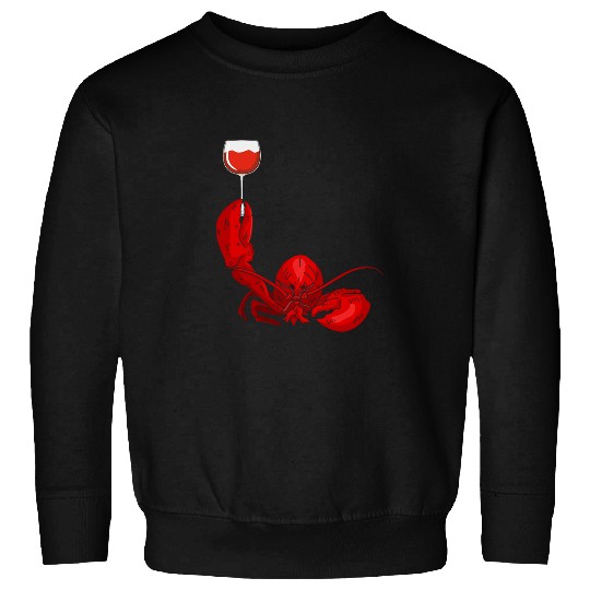 Wines Fun Lobster And Wines Drinking Wines Seafood Lover Sweatshirts